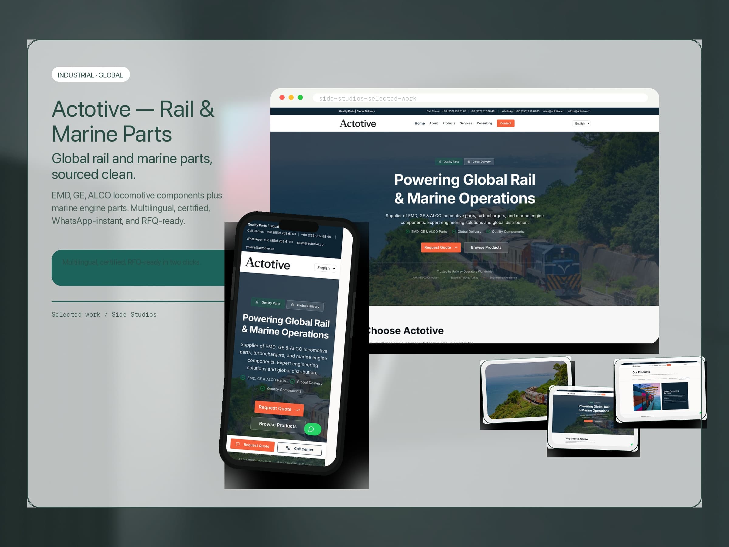 Actotive - Rail & Marine Parts website case study cover