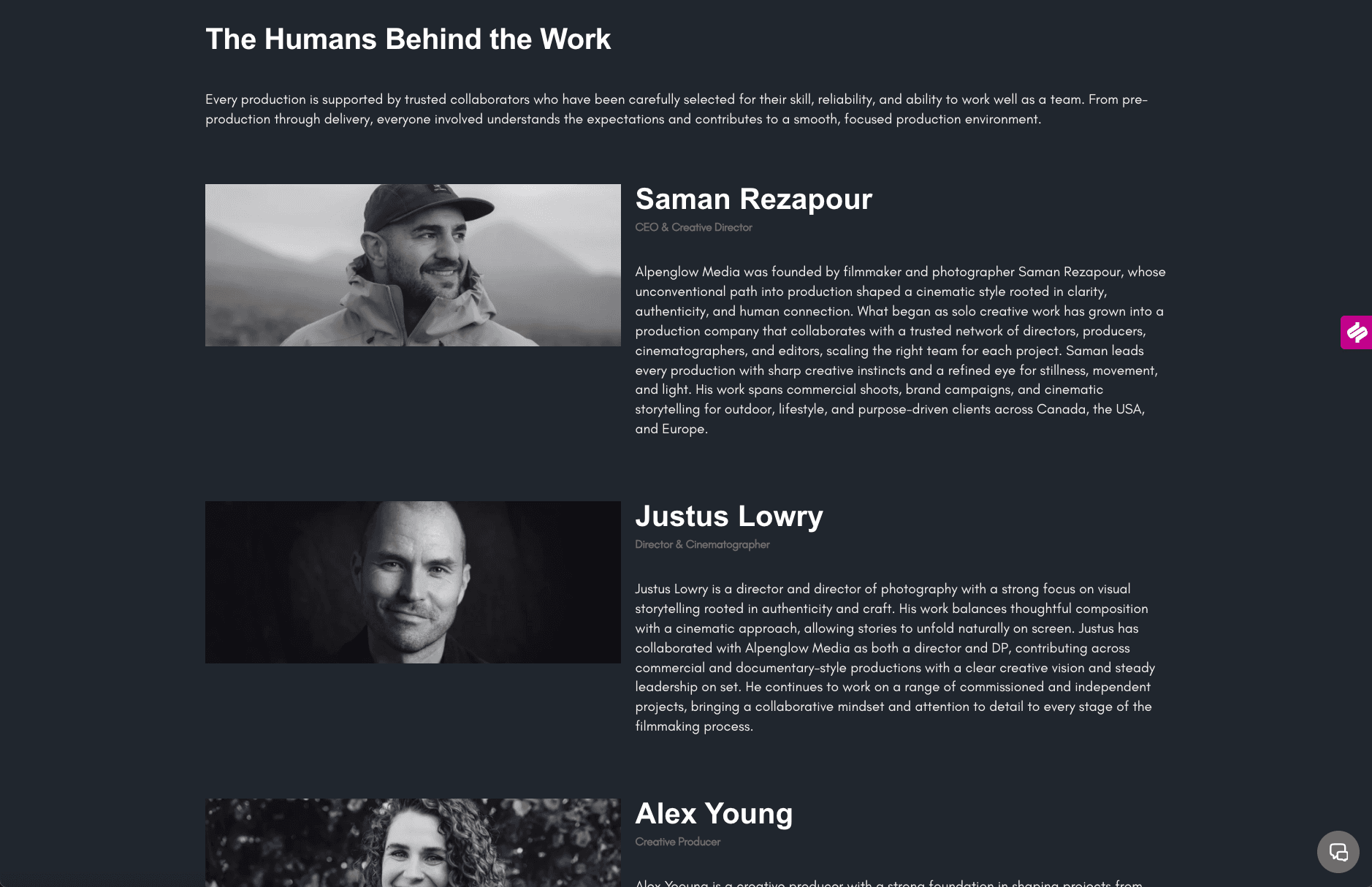 Alpenglow Media mobile website preview