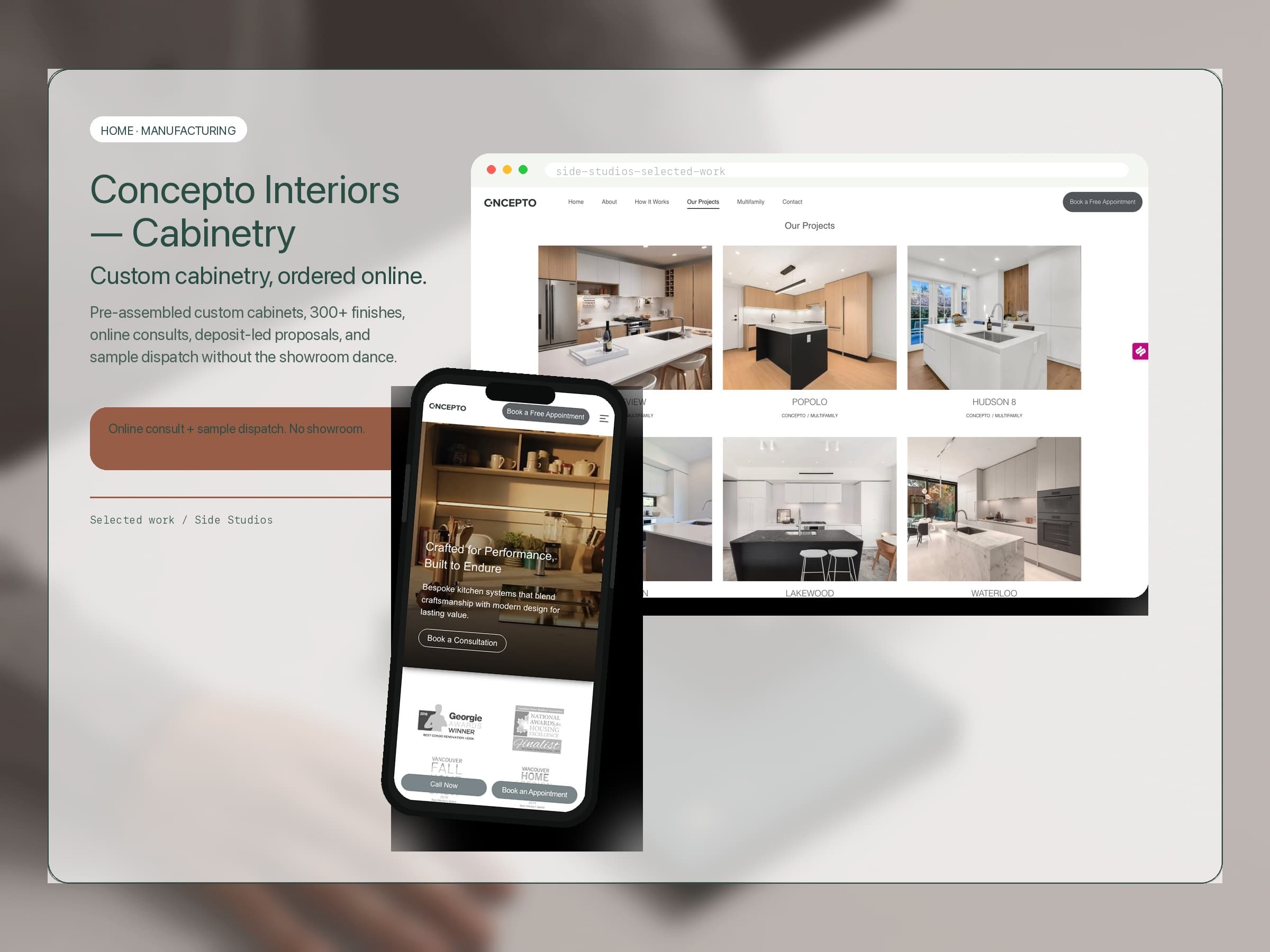 Concepto Interiors - Cabinetry website case study cover