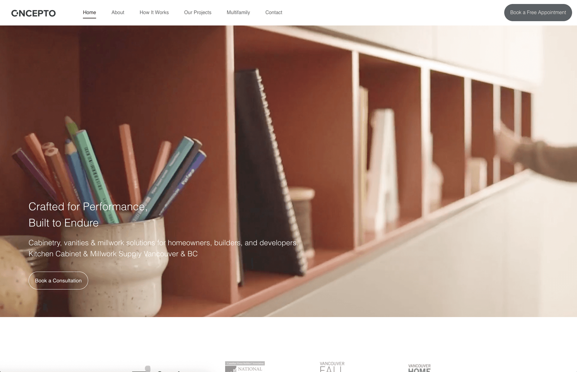 Concepto Interiors - Cabinetry mobile website preview