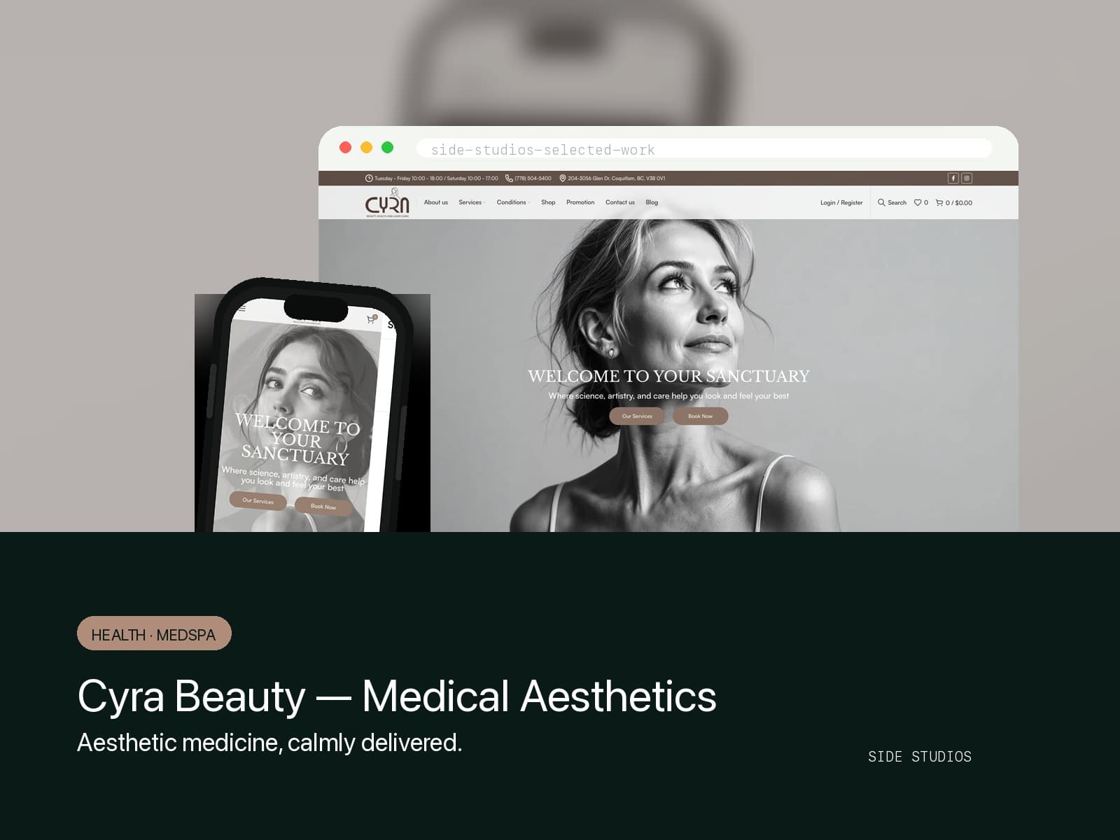 Cyra Beauty - Medical Aesthetics website preview