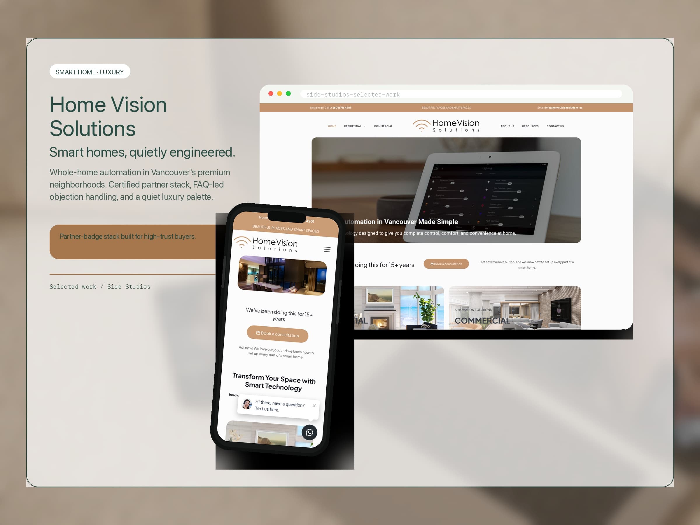 Home Vision Solutions website case study cover