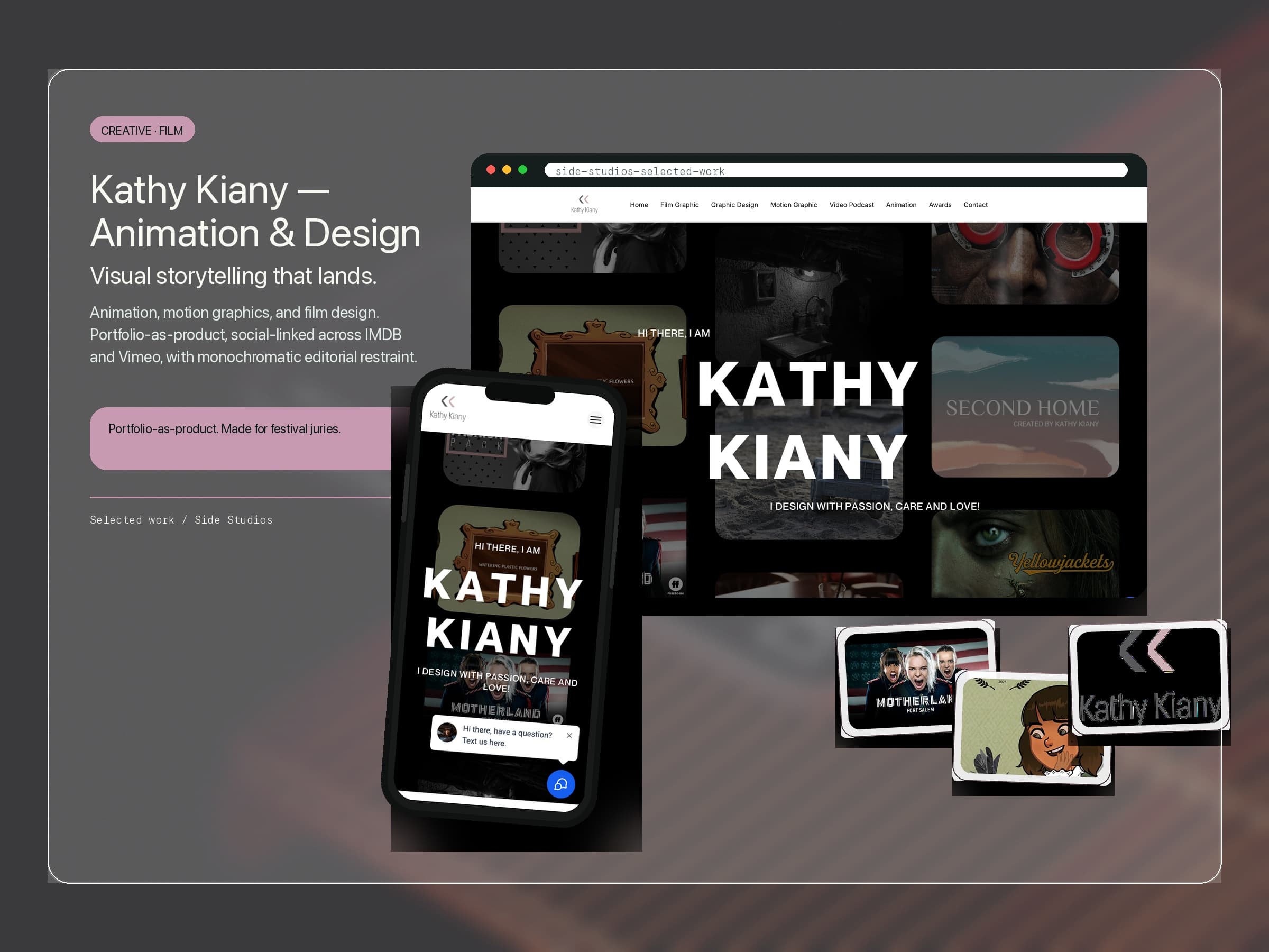Kathy Kiany - Animation & Design website case study cover