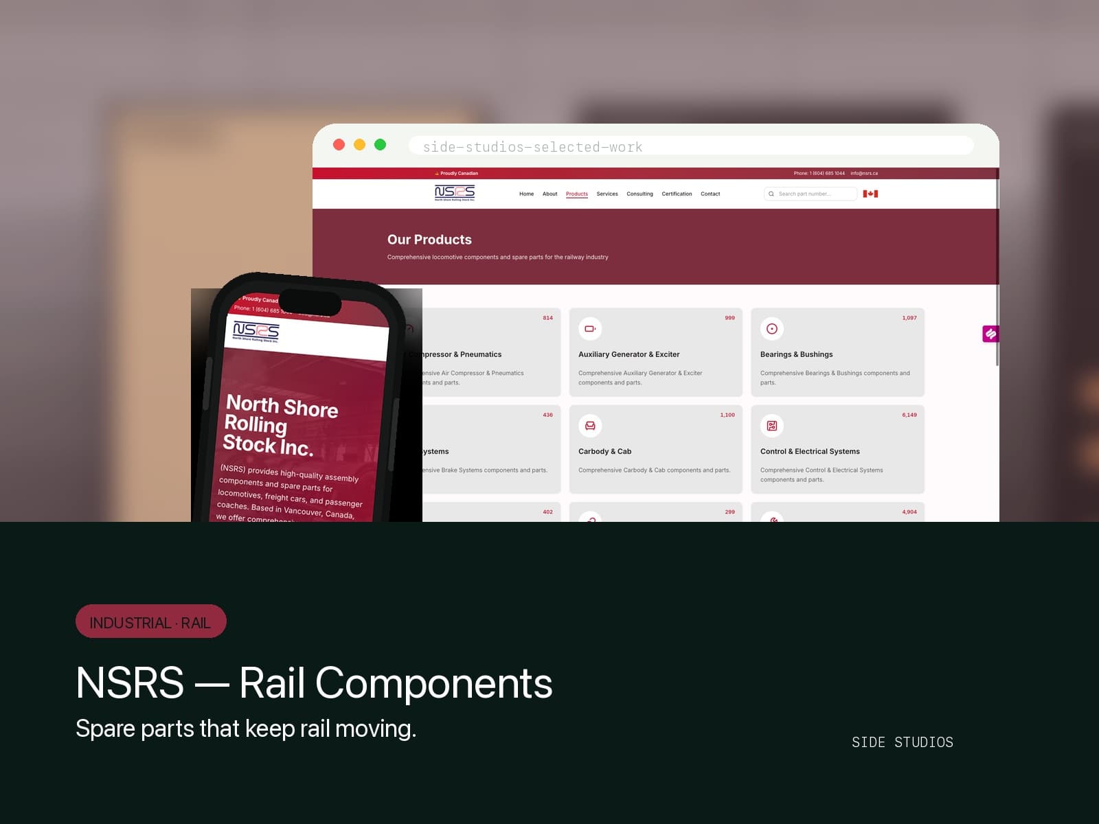 NSRS - Rail Components website preview