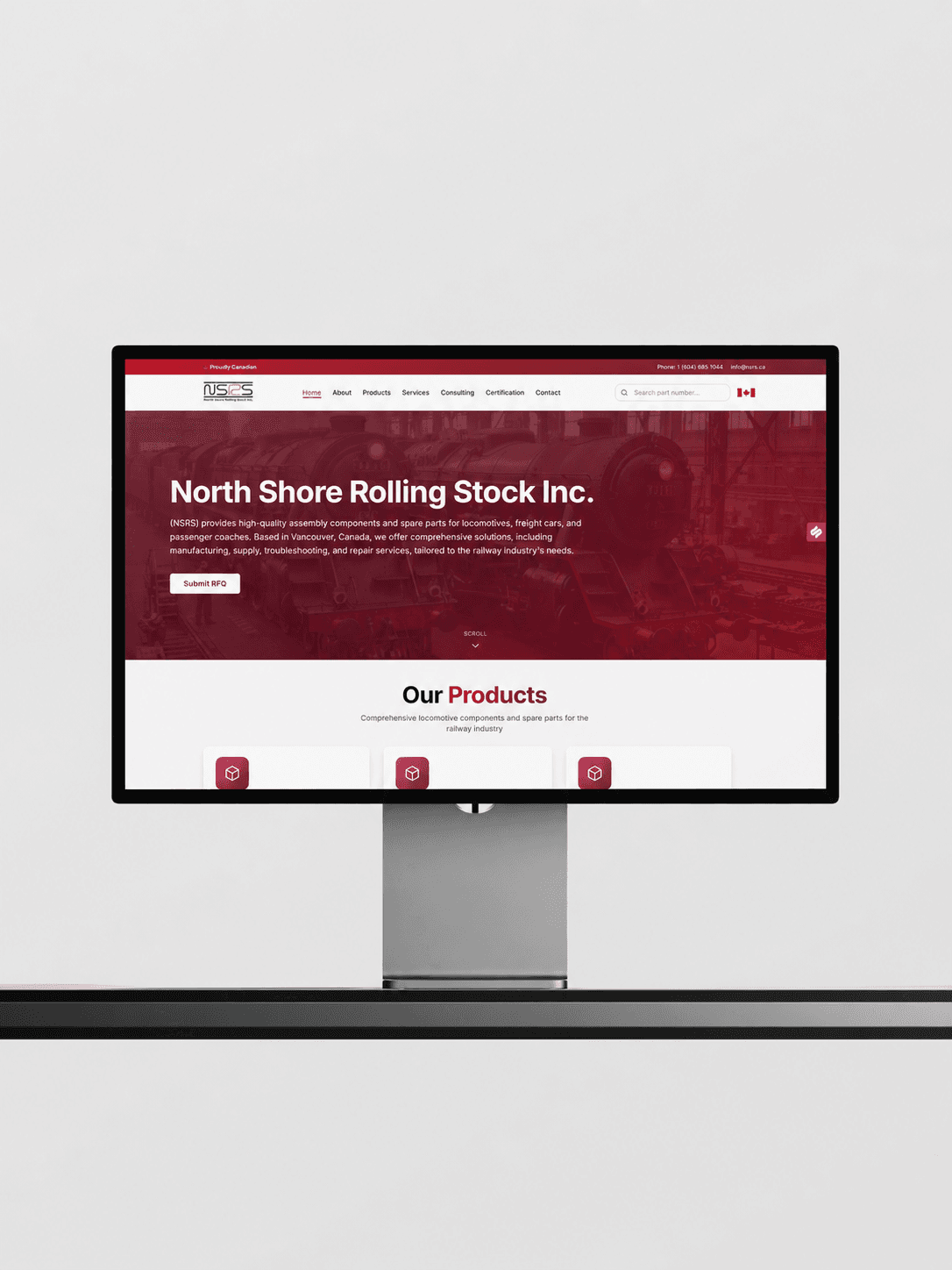 NSRS - Rail Components website preview