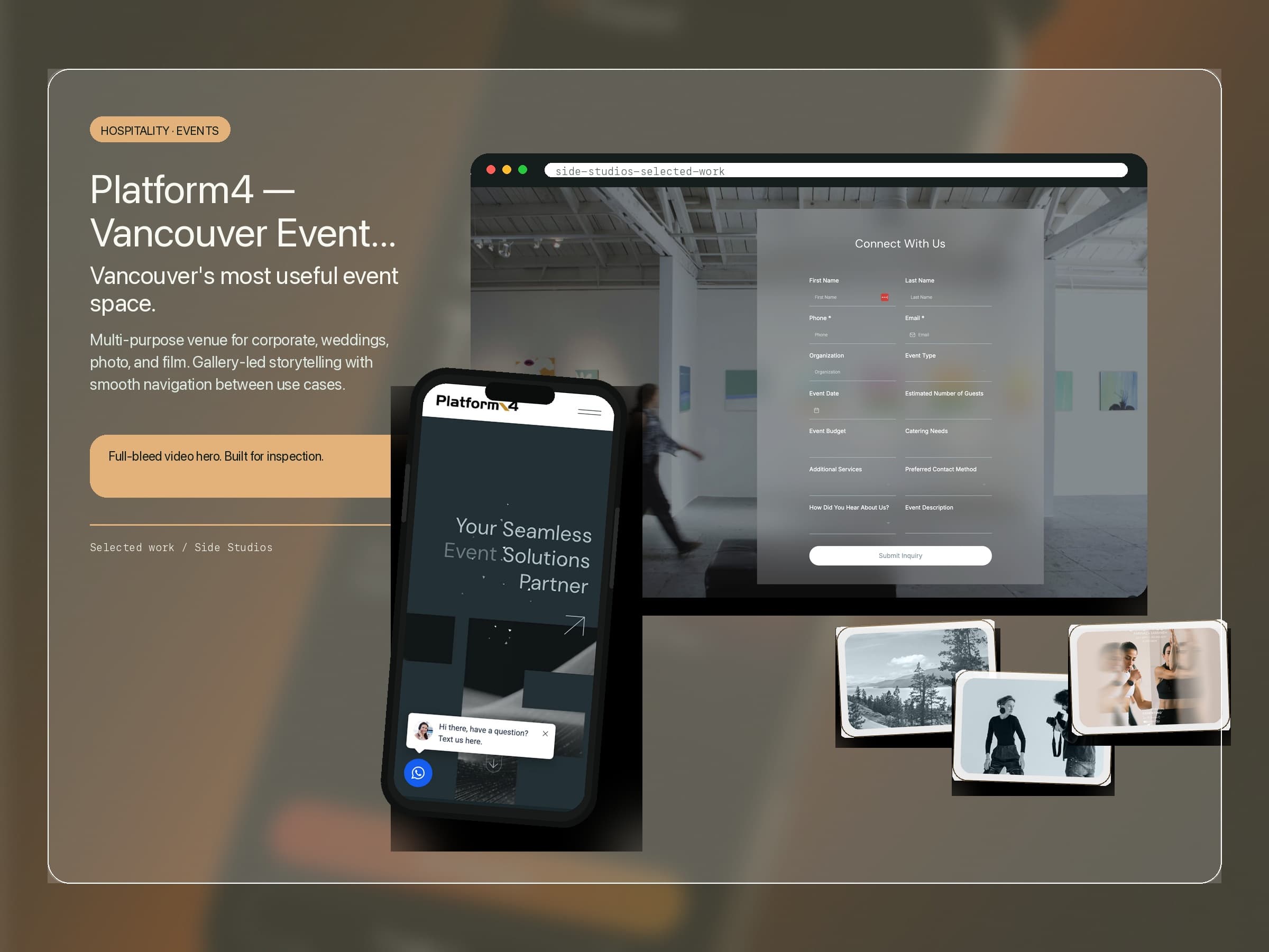 Platform4 - Vancouver Event Space website case study cover