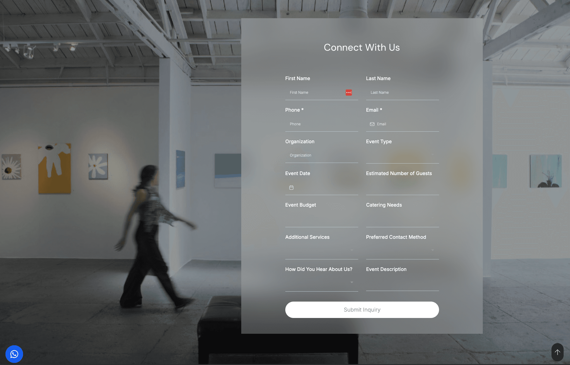 Platform4 - Vancouver Event Space mobile website preview