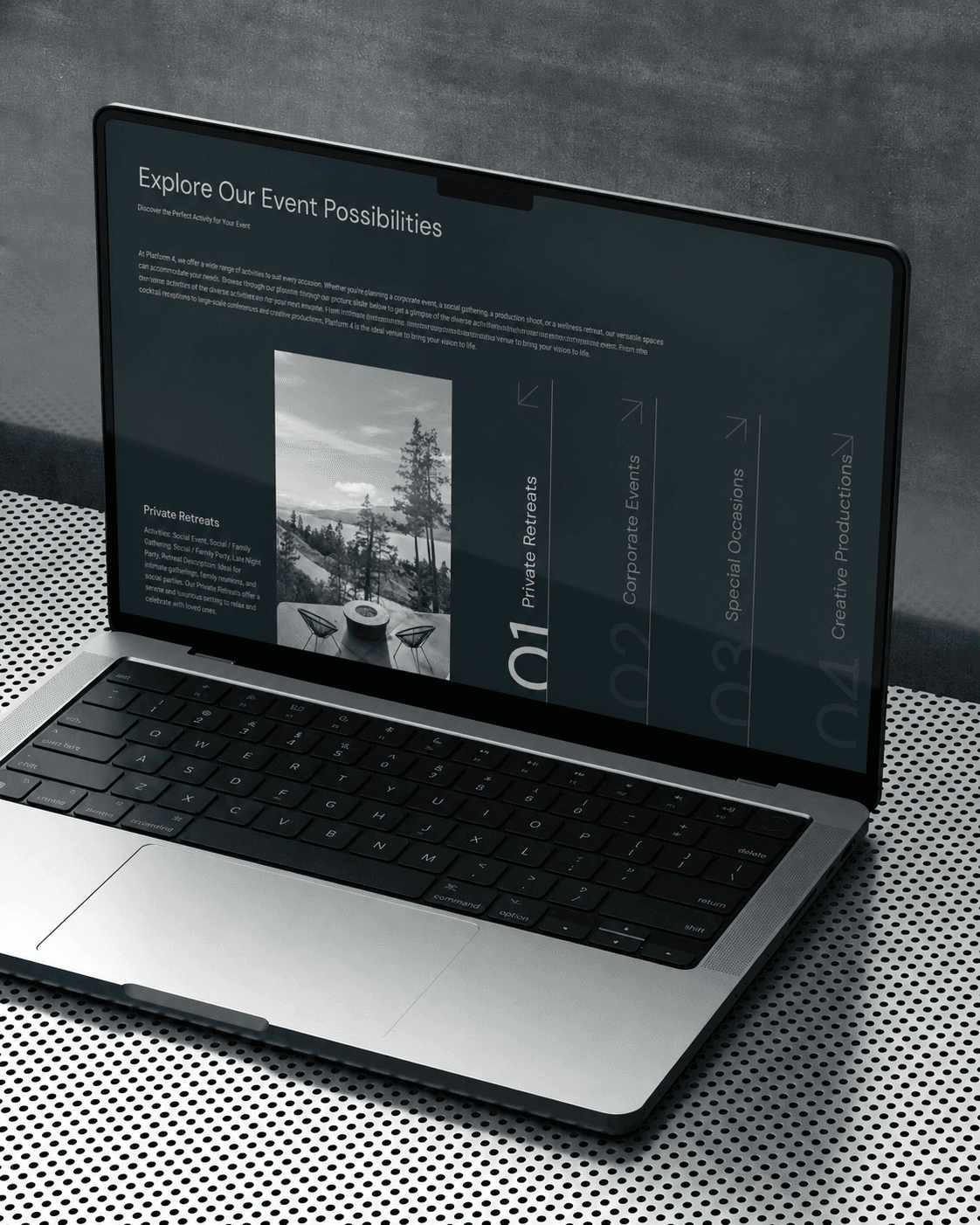 Platform4 - Vancouver Event Space desktop website preview