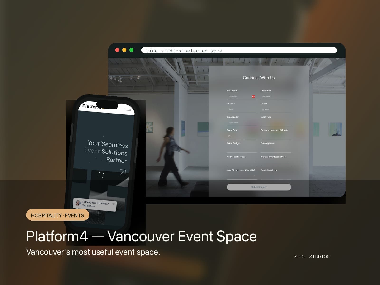 Platform4 - Vancouver Event Space website preview