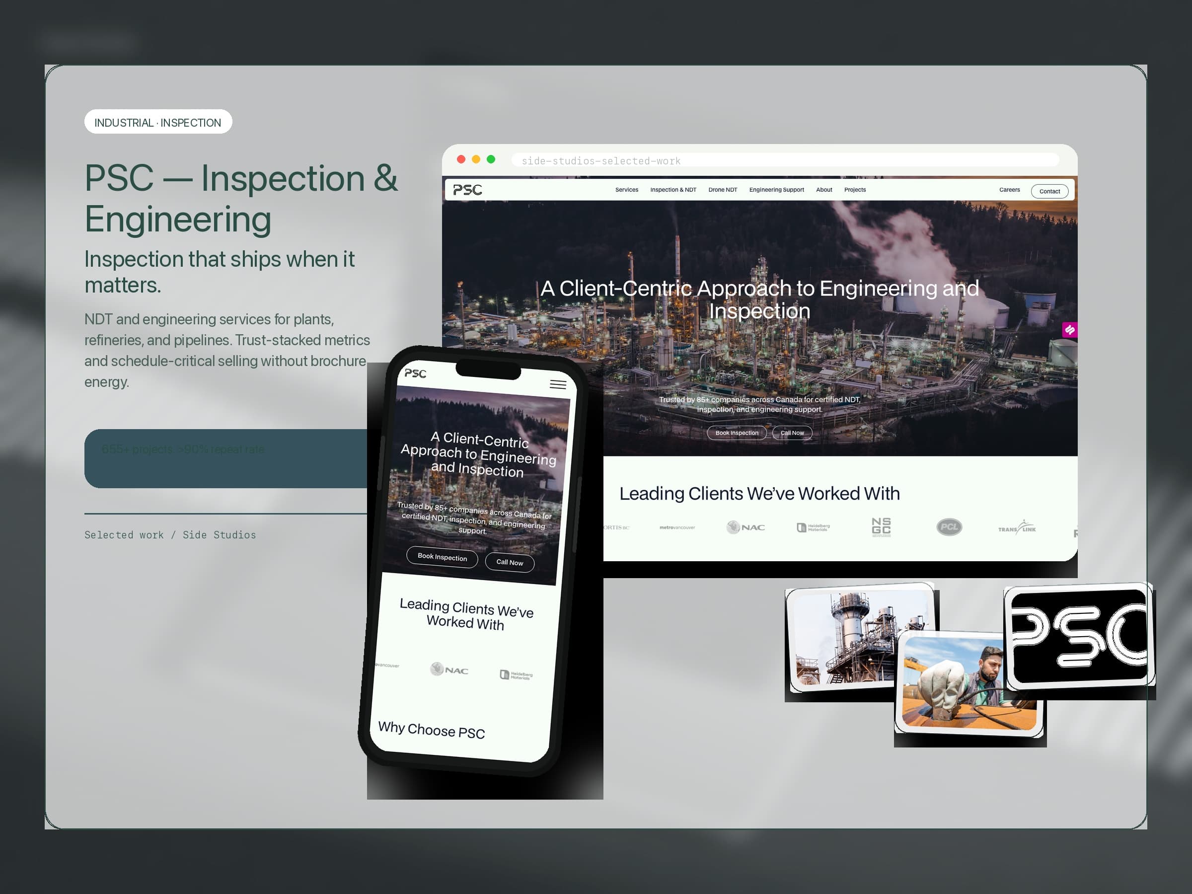 PSC - Inspection & Engineering website case study cover