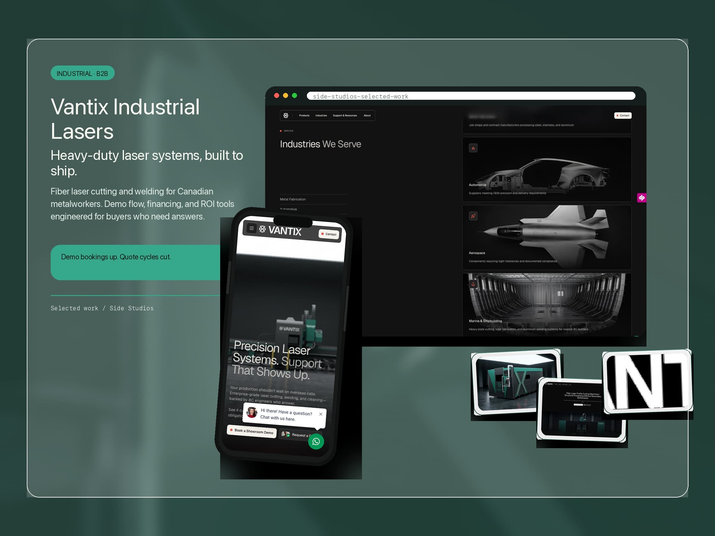 Vantix Industrial Lasers website case study cover