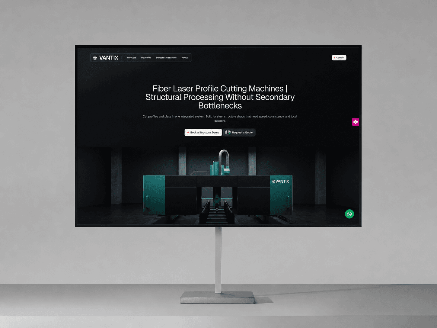 Vantix Industrial Lasers website preview