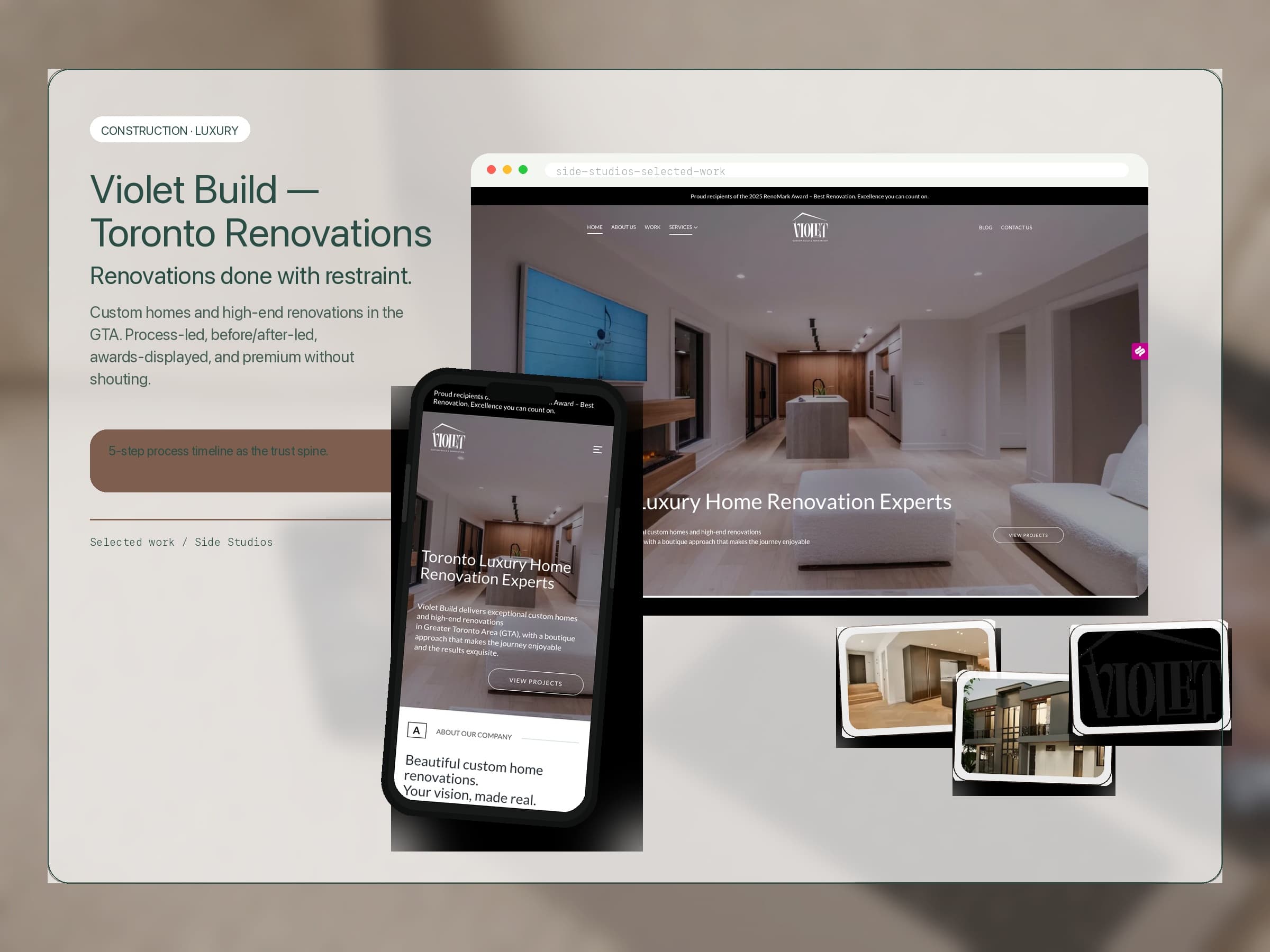 Violet Build - Toronto Renovations website case study cover