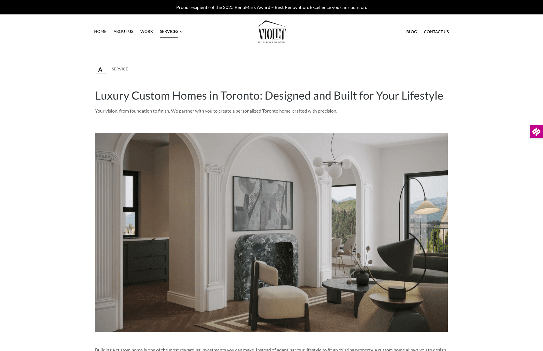 Violet Build - Toronto Renovations mobile website preview