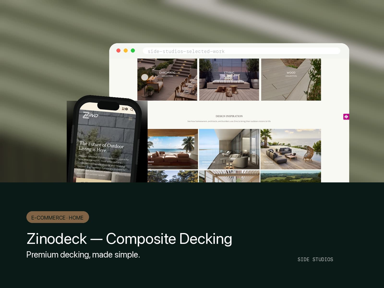 Zinodeck - Composite Decking website preview