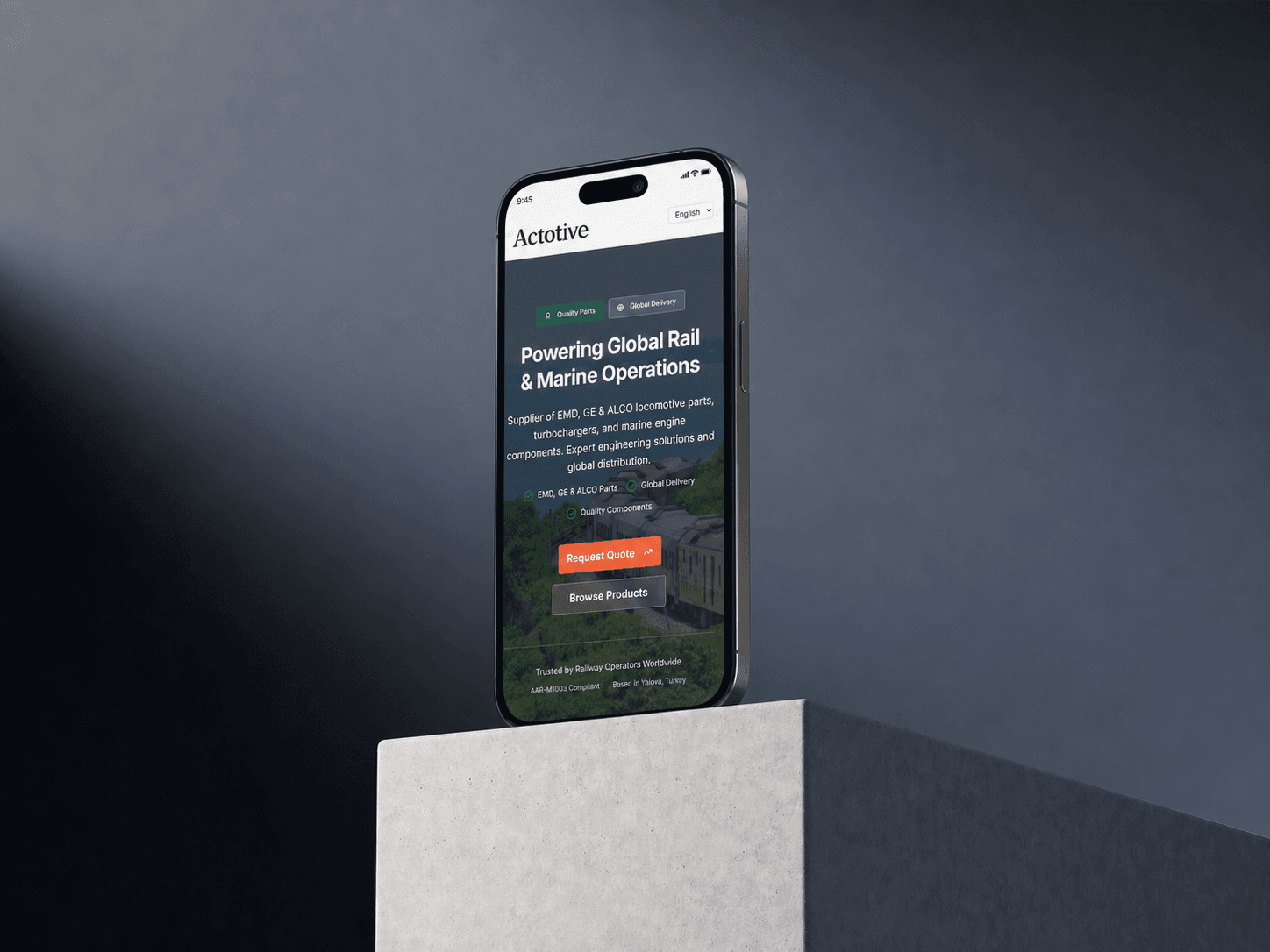 Actotive - Rail & Marine Parts mobile website preview