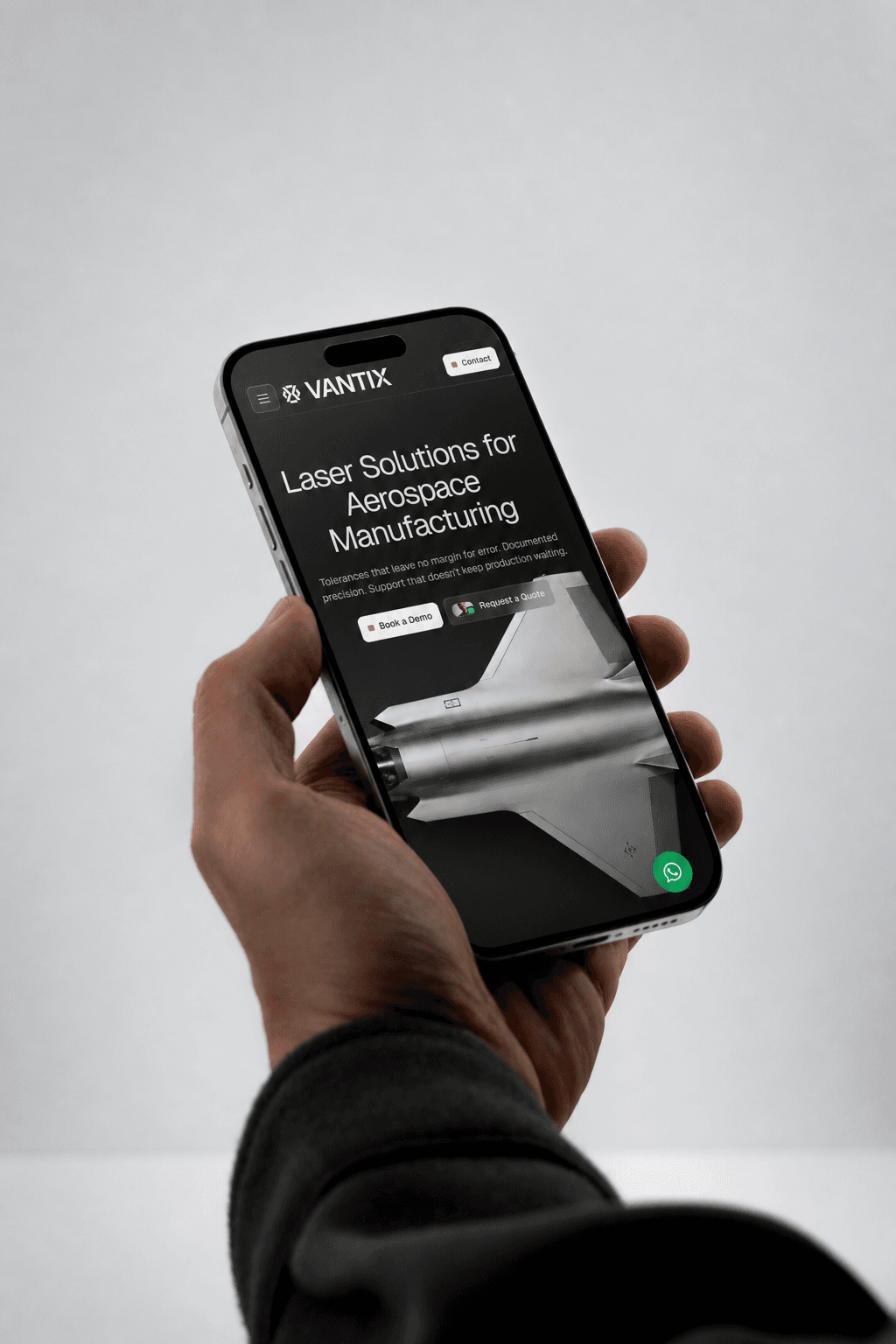 Vantix Industrial Lasers mobile website preview