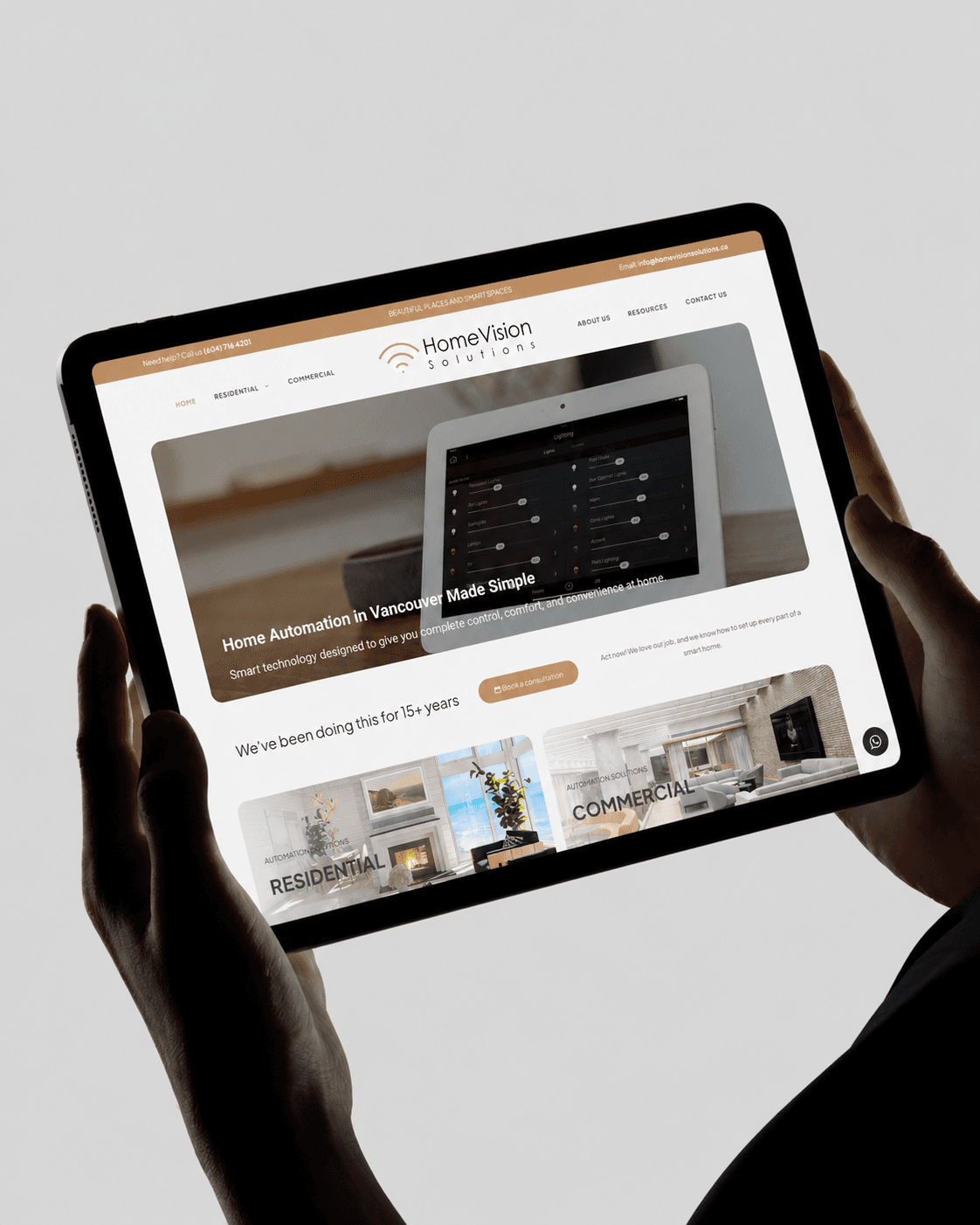 Home Vision Solutions desktop website preview