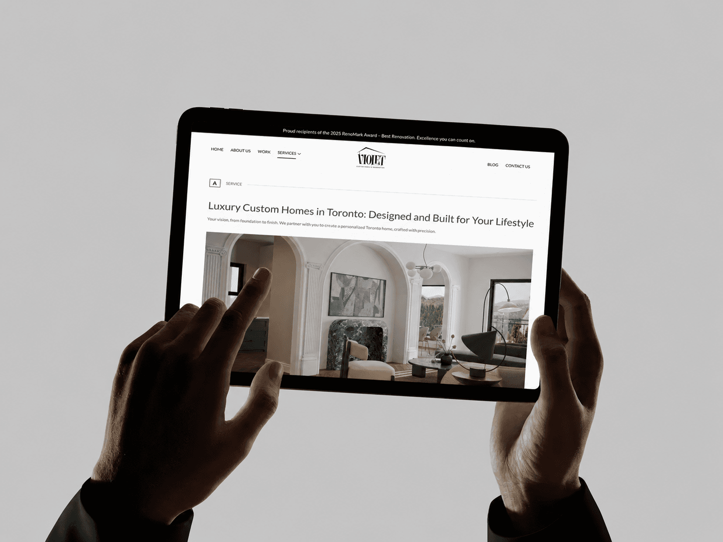 Violet Build - Toronto Renovations desktop website preview