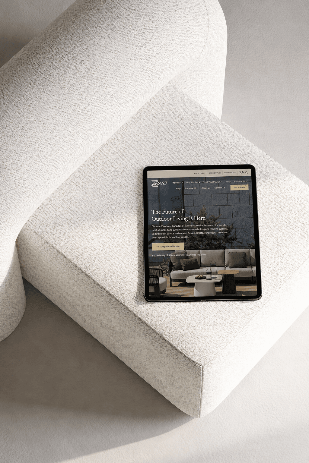 Zinodeck - Composite Decking desktop website preview